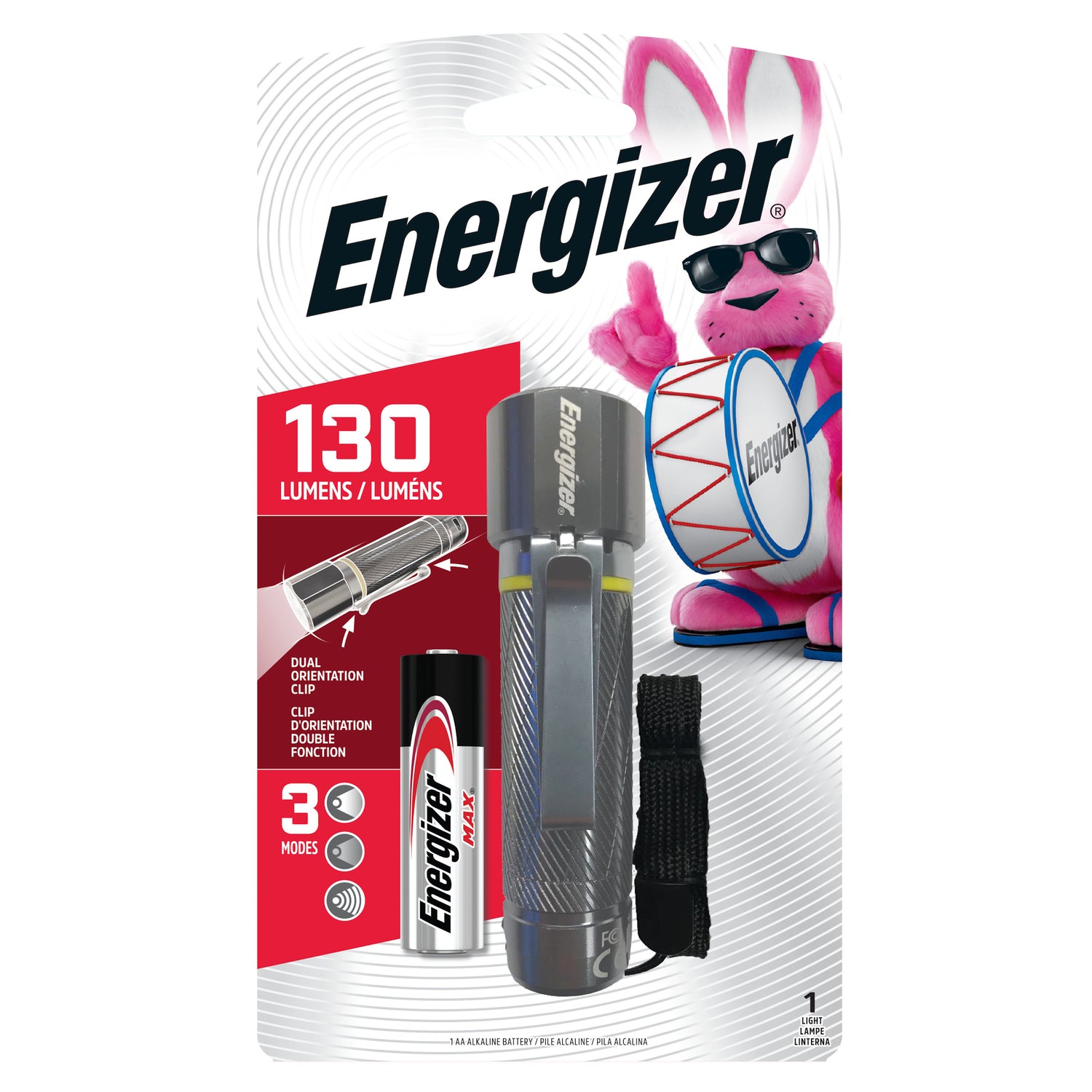 Energizer 130 Lm Gray LED Flashlight AA Battery - Bellso